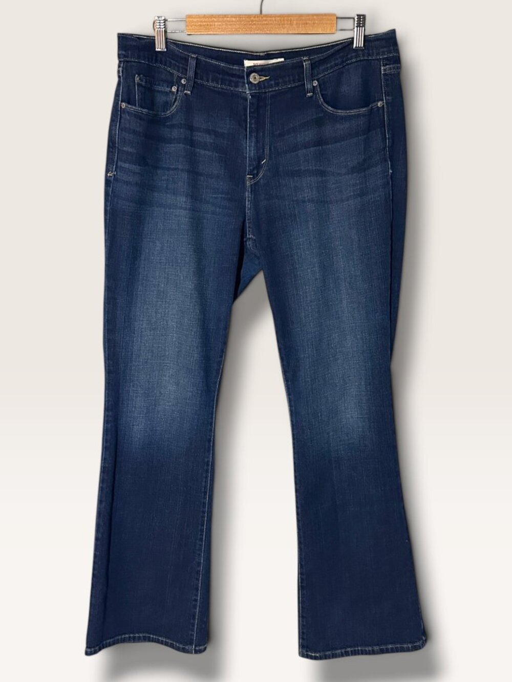 Levis Womens Medium Wash Bootcut Stretch Denim Jeans Size 14 Blue Cotton Blend
